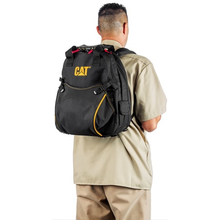 Cat Backpack, 17 Inch Tech Tool Backpack, Black/Yellow, Polyester 240047